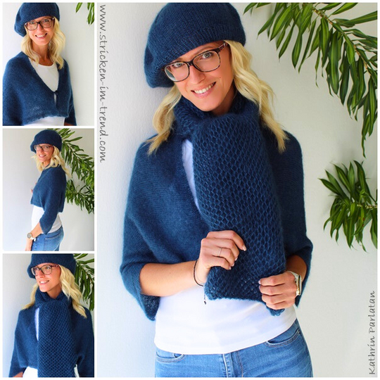 Strickanleitung für Short Cape, Schal & Beanie | SET KidSeta #1