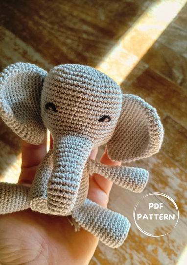 Crochet pattern amigurumi Tiny Trunk Elephant