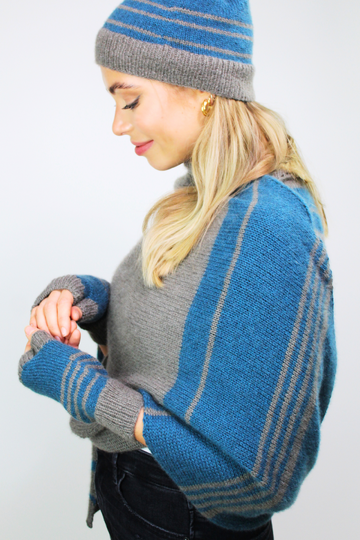 Knitting Pattern Triangle Shawl, Hat & Wrist Warmers | SET Cashmere-Yak #1