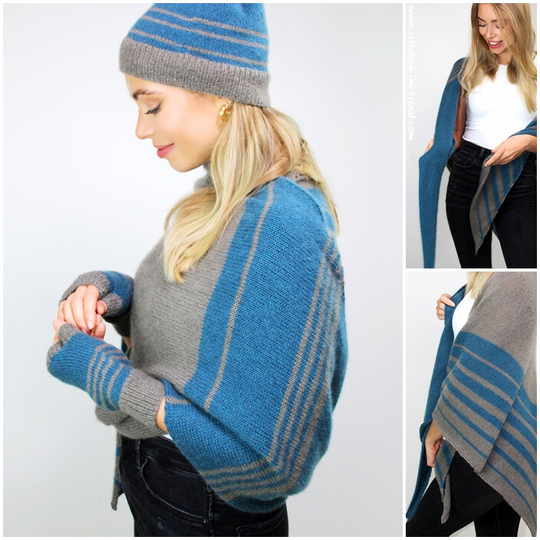 Knitting Pattern Triangle Shawl, Hat & Wrist Warmers | SET Cashmere-Yak #1