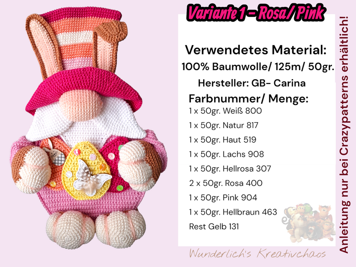 Häkelanleitung Hasenwichtel Aufsteller oder Türhänger