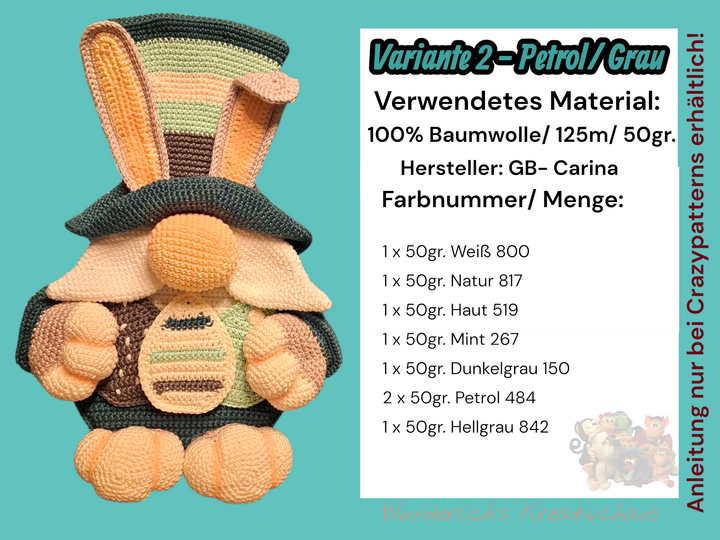 Häkelanleitung Hasenwichtel Aufsteller oder Türhänger