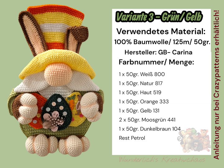 Häkelanleitung Hasenwichtel Aufsteller oder Türhänger