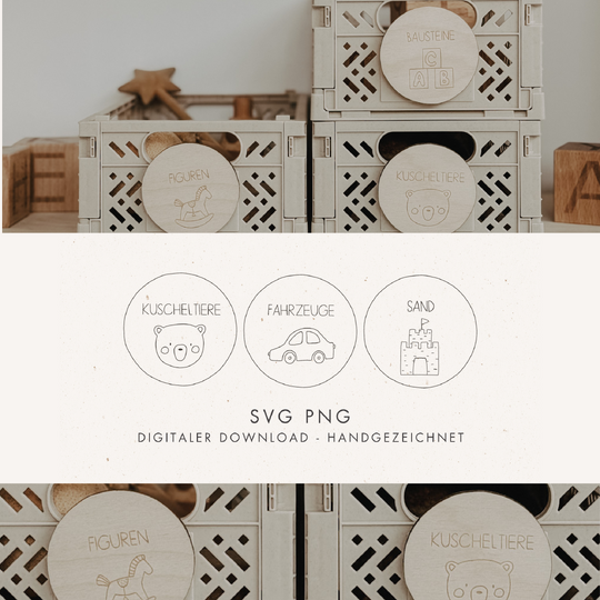 Plotter- und Laserdatei "ORDNUNG SPIELSACHEN" SVG PNG