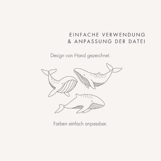 Plotter- und Laserdatei "WAL" - liebevoll gestaltete Zeichnung