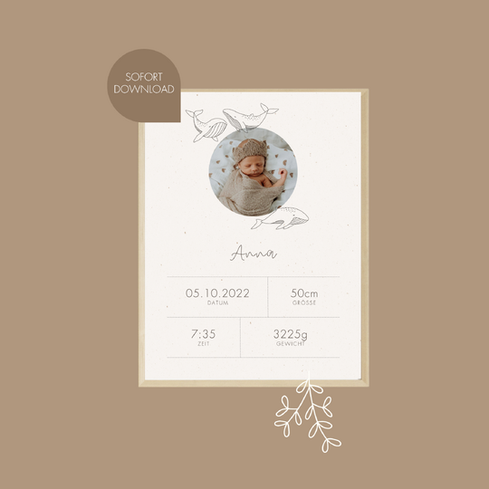 Plotter- und Laserdatei "WAL" - liebevoll gestaltete Zeichnung