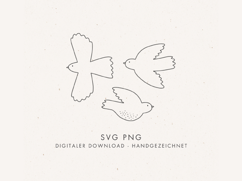 Plotter- und Laserdatei "BIRDS" - liebevoll gestaltete Zeichnung