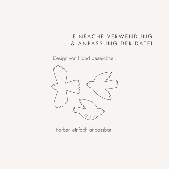 Plotter- und Laserdatei "BIRDS" - liebevoll gestaltete Zeichnung