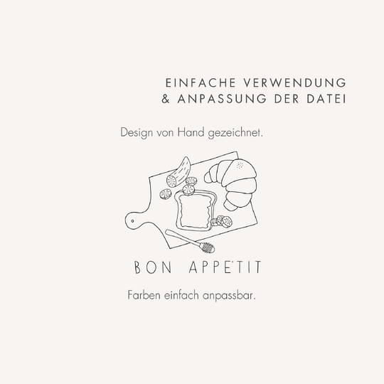 Plotter- und Laserdatei "BON APPETIT" - liebevoll gestaltete Zeichnung