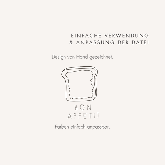 Plotter- und Laserdatei "TOAST" - liebevoll gestaltete Zeichnung