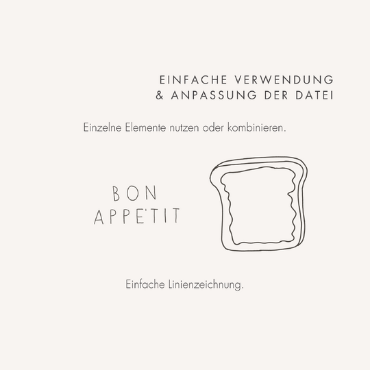Plotter- und Laserdatei "TOAST" - liebevoll gestaltete Zeichnung