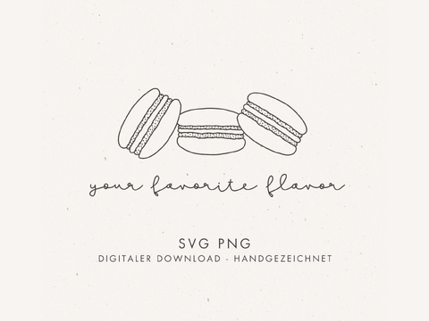 Plotter- und Laserdatei "MACARONS" - liebevoll gestaltete Zeichnung