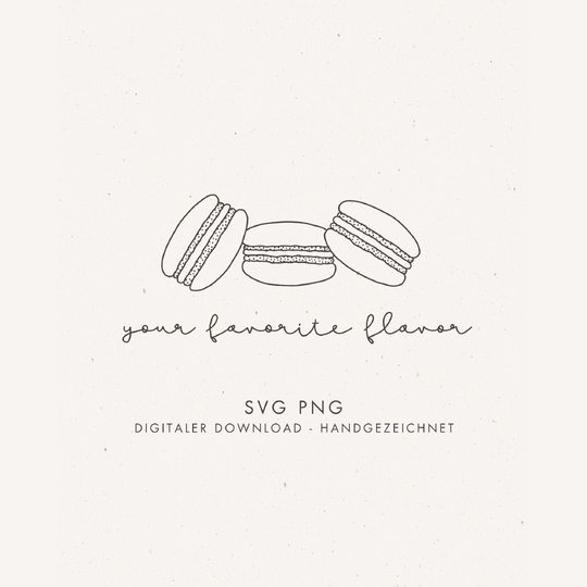 Plotter- und Laserdatei "MACARONS" - liebevoll gestaltete Zeichnung