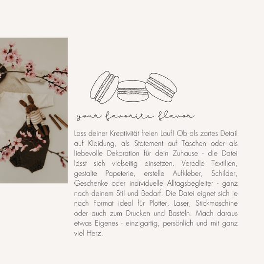 Plotter- und Laserdatei "MACARONS" - liebevoll gestaltete Zeichnung