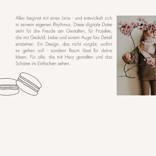 Plotter- und Laserdatei "MACARONS" - liebevoll gestaltete Zeichnung