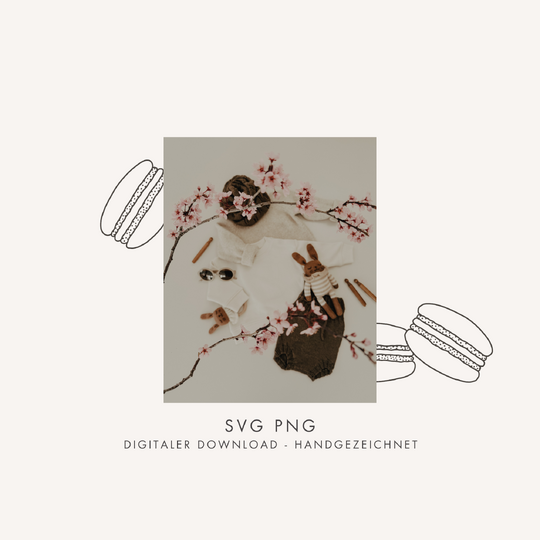 Plotter- und Laserdatei "MACARONS" - liebevoll gestaltete Zeichnung