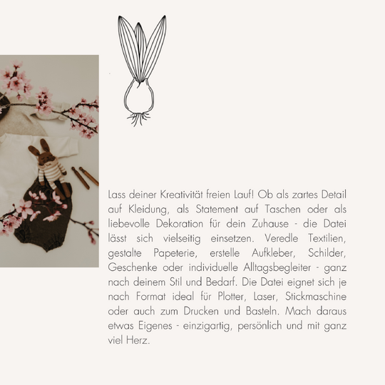 Plotter- und Laserdatei "GROW" - liebevoll gestaltete Zeichnung