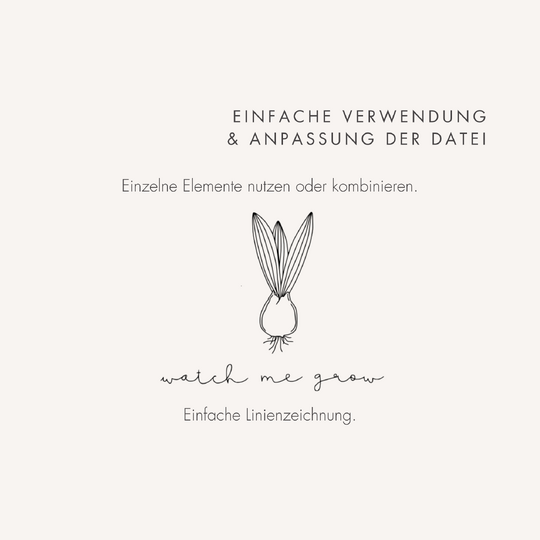 Plotter- und Laserdatei "GROW" - liebevoll gestaltete Zeichnung
