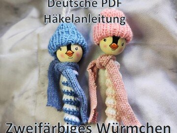 Kostenlose Häkelanleitung „Zweifärbige Sorgenwürmchen" (PDF)