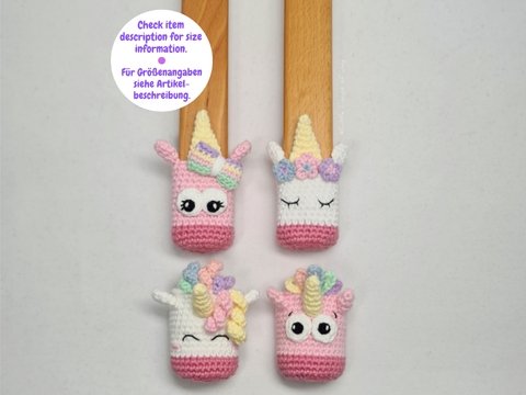 Häkelanleitung Amigurumi Stuhlsocken-Set Einhorn Parade
