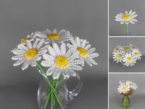 Häkelanleitung Margeriten einfach & schnell aus Wollresten