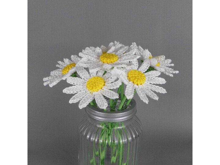 Häkelanleitung Margeriten einfach & schnell aus Wollresten