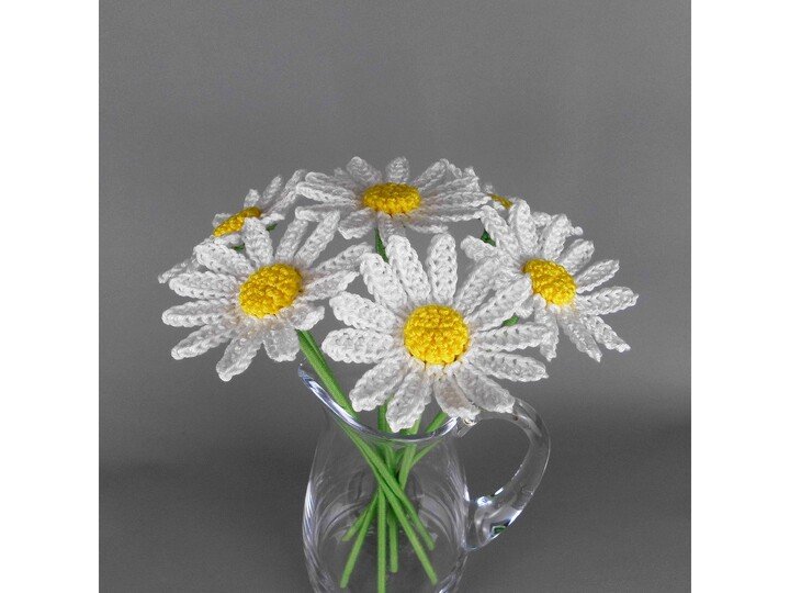 Häkelanleitung Margeriten einfach & schnell aus Wollresten