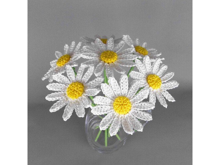 Häkelanleitung Margeriten einfach & schnell aus Wollresten