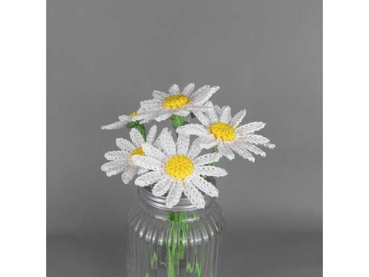 Häkelanleitung Margeriten einfach & schnell aus Wollresten