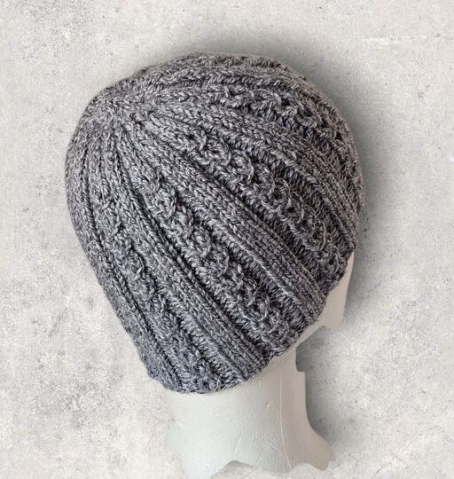 Strickanleitung Herren-Mütze, kleine Zöpfe, KU ca. 56 - 60 cm,         #360