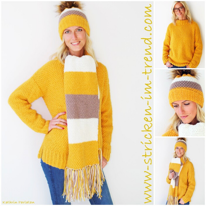 Strickanleitung für Pullover, Schal & Mütze | SET ALPAKA Deluxe #2 - Bild 3