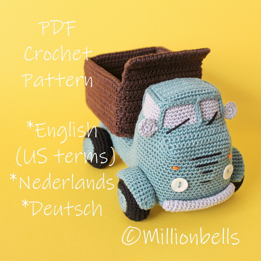 Amigurumi Dump Truck Crochet Pattern PDF Toy Vintage Classic Vehicle