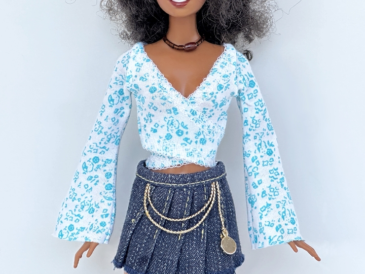 Wickelshirts für kleine Modepuppen - Nähanleitung mit Schnittmuster