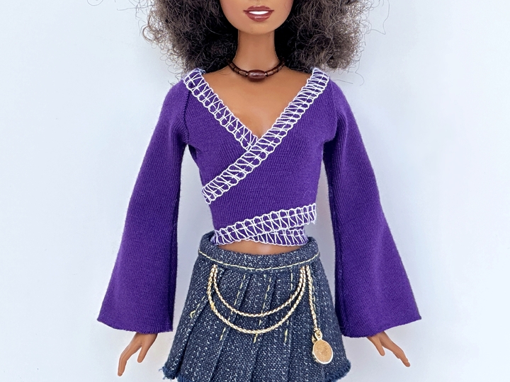 Wickelshirts für kleine Modepuppen - Nähanleitung mit Schnittmuster