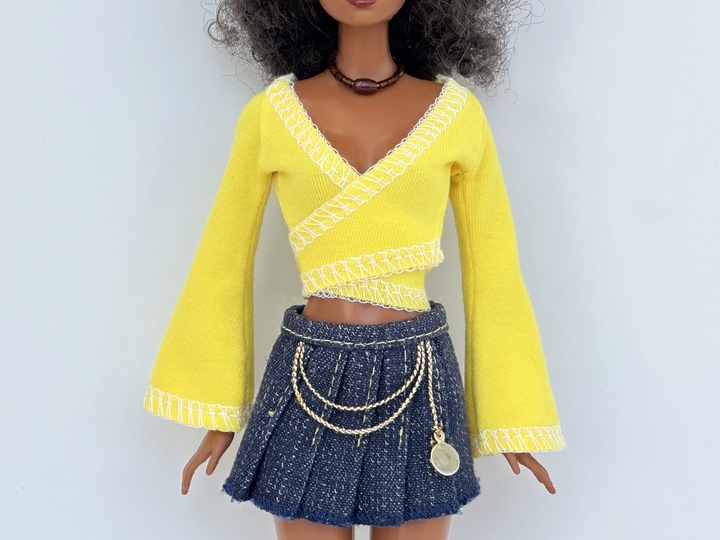 Wickelshirts für kleine Modepuppen - Nähanleitung mit Schnittmuster