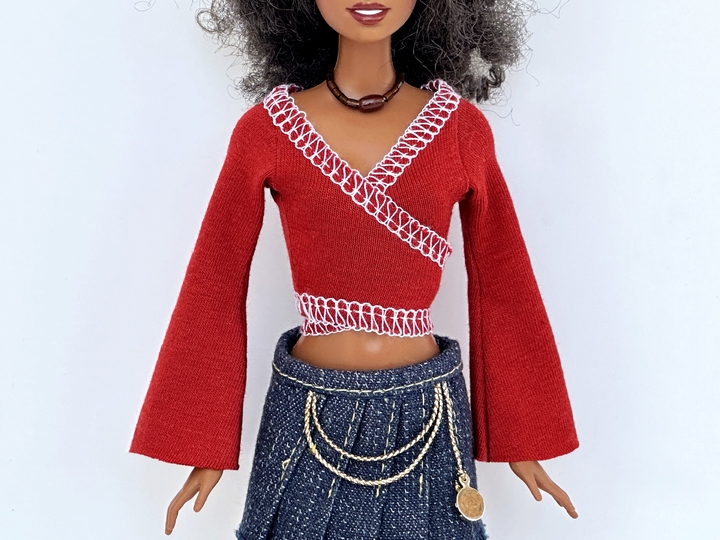 Wickelshirts für kleine Modepuppen - Nähanleitung mit Schnittmuster