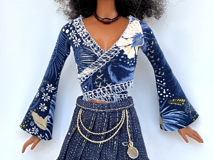 Wickelshirts für kleine Modepuppen - Nähanleitung mit Schnittmuster