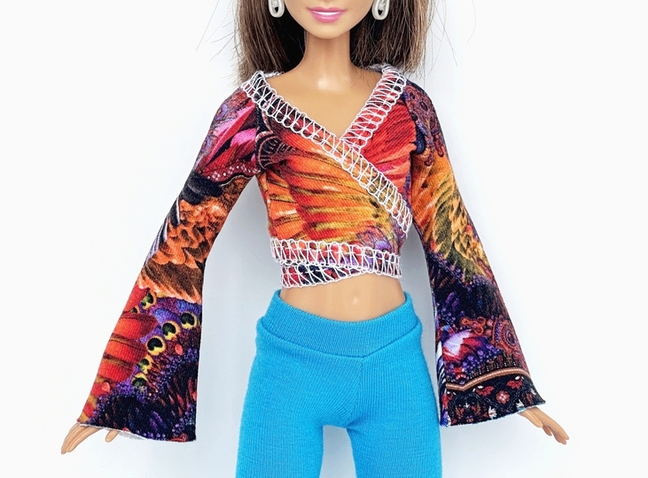 Wickelshirts für kleine Modepuppen - Nähanleitung mit Schnittmuster