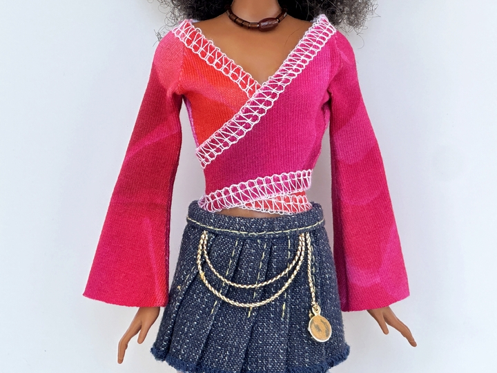 Wickelshirts für kleine Modepuppen - Nähanleitung mit Schnittmuster