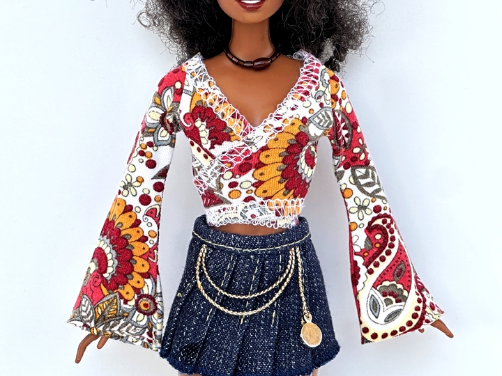 Wickelshirts für kleine Modepuppen - Nähanleitung mit Schnittmuster