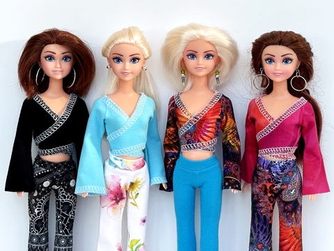 Wickelshirts für kleine Modepuppen - Nähanleitung mit Schnittmuster