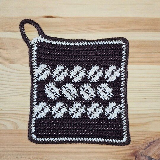 Häkelanleitung Topflappen "Kaffeebohnen"