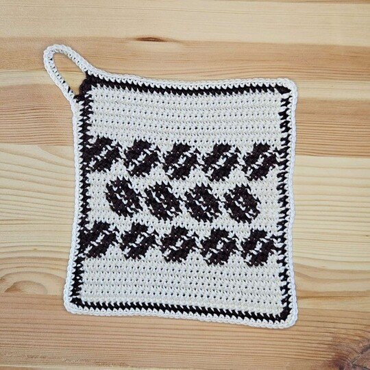 Häkelanleitung Topflappen "Kaffeebohnen"