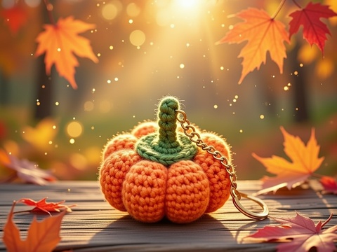 Crochet Pumpkin Keychain Pattern – PDF + Video Tutorial (English)