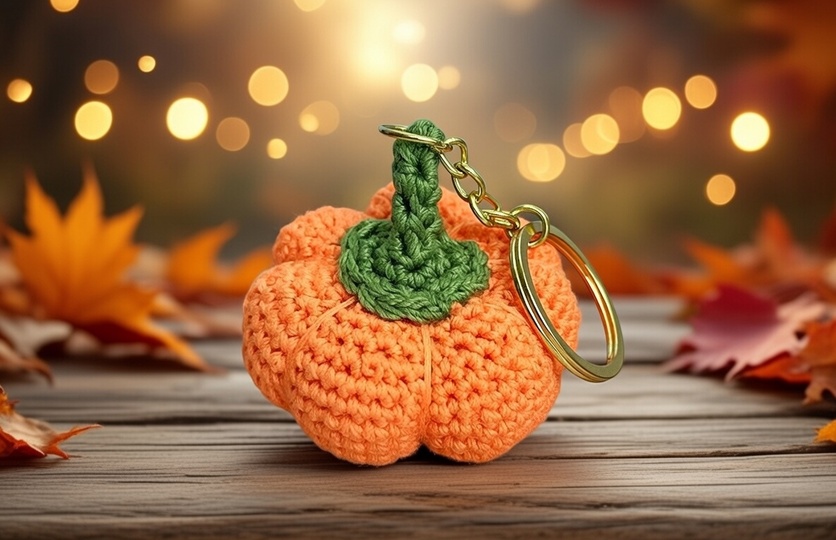 Crochet Pumpkin Keychain Pattern – PDF + Video Tutorial (English)