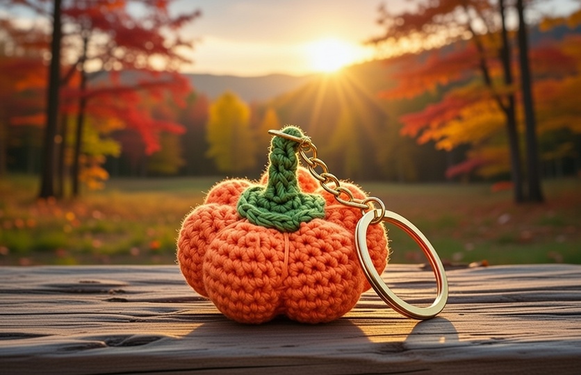 Crochet Pumpkin Keychain Pattern – PDF + Video Tutorial (English)