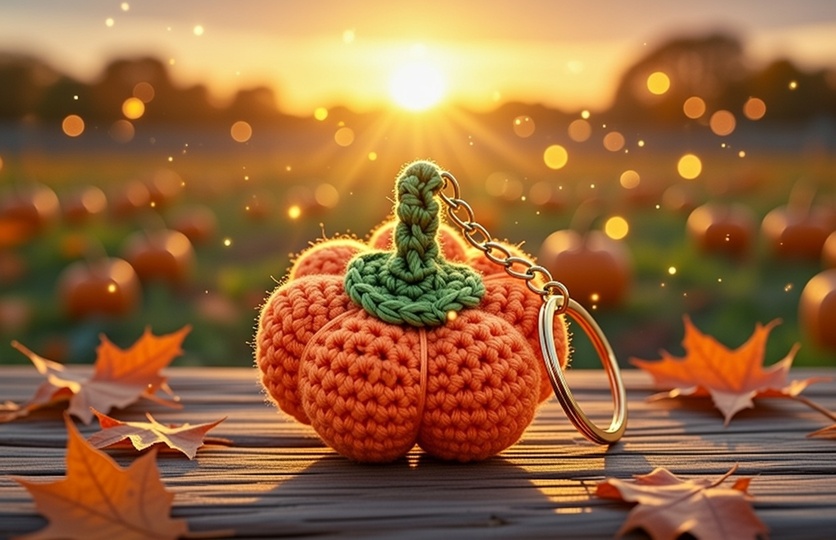 Crochet Pumpkin Keychain Pattern – PDF + Video Tutorial (English)