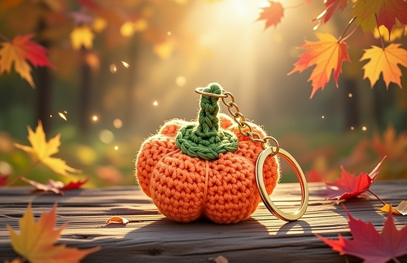 Crochet Pumpkin Keychain Pattern – PDF + Video Tutorial (English)
