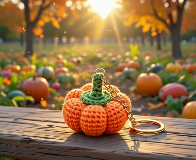 Crochet Pumpkin Keychain Pattern – PDF + Video Tutorial (English)