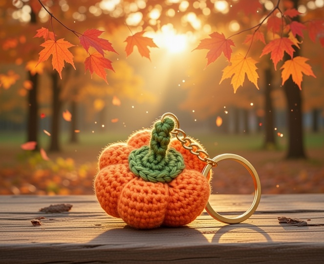 Häkelanleitung Kürbis Schlüsselanhänger – PDF + Video (Englisch)